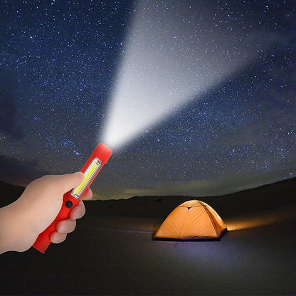 3Pcs LED Magnetic Worklight,Bulk Portable COB Inspection Lamp Trouble Light for Mechanic,BBQ,Car,Camping,Emergency (Orange,Batteries NOT Included)