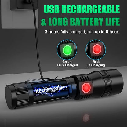 UV Flashlight Black Light, 3 in-1 Blacklight Flashlight High Lumens Rechargeable, Magnetic LED Flashlight with COB Work Light, 7 Mode Waterproof Flash Light for Emergency Camping Pet Urine Detection