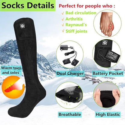 Savior Heated Socks,Rechargeable Electric Heated Socks for Men Women,Winter Foot Warmers,Suitable for Outdoor Work,Skiing,Skating,Cycling,Camping,Fishing,Hunting,etc.