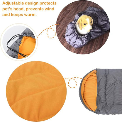 KUDES Dog Sleeping Bag Waterproof Warm Packable Dog Bed with Storage Bag for Indoor Outdoor Travel Camping Hiking Backpacking (43''Lx27''W)