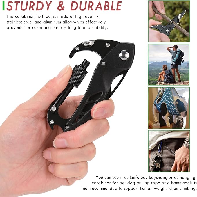 Multitool with Serrated Edge Knife,Edc Tool with Bottle Opener, Window Breaker and Screwdriver,Survival Gear for Outdoor Camping Hiking