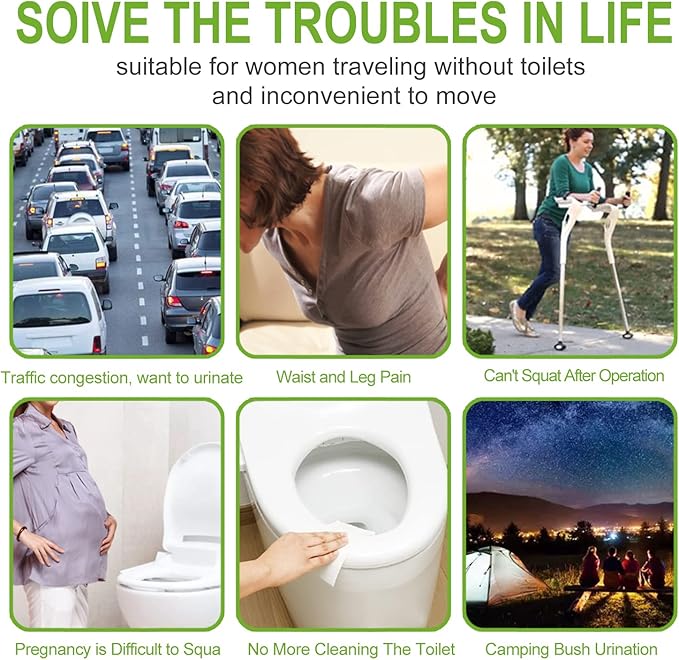 Female Urination Device,Reusable Portable Female Urinal Silicone Women to Pee Standing Up,Female Urinal Set Fits Outdoor Travel,Camping&Hiking,2 Sets
