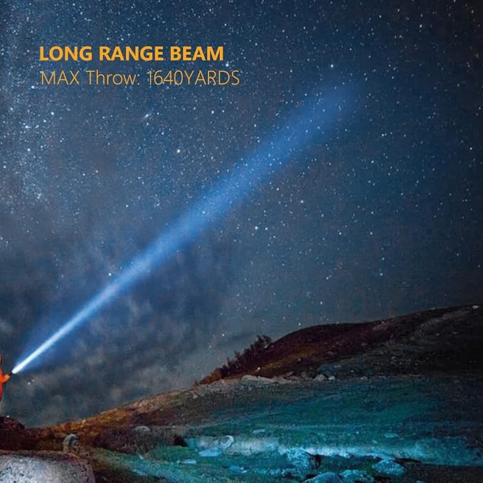 POVAST LED Rechargeable Flashlights High Lumens, 250000 Lumens Super Bright Tactical Flashlight, Zoomable High Powered 5000mAh Large Capacity Handheld Flashlights for Emergency Camping Hiking Gift