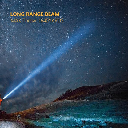 POVAST LED Rechargeable Flashlights High Lumens, 250000 Lumens Super Bright Tactical Flashlight, Zoomable High Powered 5000mAh Large Capacity Handheld Flashlights for Emergency Camping Hiking Gift