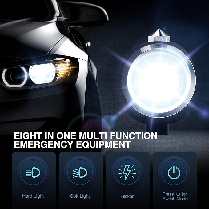 Delxo Patriot Flashlight, Handheld Solar Powered Tactical Flashlights Cell Phone Charger, USB Rechargeable Waterproof Car LED Flash Light with 2400mAh Battery, Multi Function for Emergency