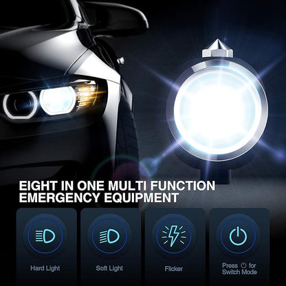 Delxo Patriot Flashlight, Handheld Solar Powered Tactical Flashlights Cell Phone Charger, USB Rechargeable Waterproof Car LED Flash Light with 2400mAh Battery, Multi Function for Emergency