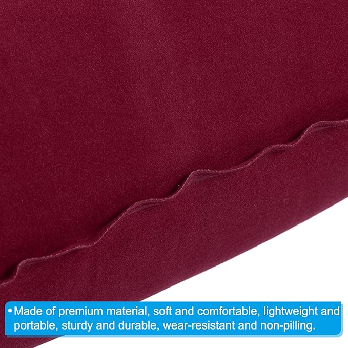 PATIKIL Inflatable Pillow, 4 Pack Squared Ultralight Camping Travel Pillow Desk Rest Neck Support for Hiking Backpacking Office, Dark Purple, Wine Red