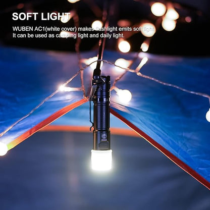 WUBEN AC1 3 Colors Flashlight Diffuser Durable Compatible with 24.5-26mm Diameter Lamp Caps for C3 L50 L50S TO40R TO46R Flashlight
