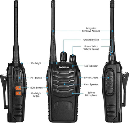 BAOFENG BF-888S Walkie Talkies Long Range for Adults with Earpieces, 16 CH Baofeng Two Way Radio (Pack of 12) with one Programming Cable
