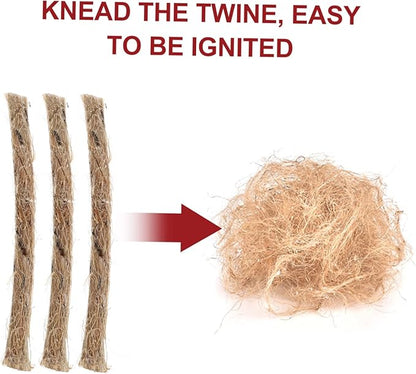 20pcs Kindling Jute Twine Fire Starter Fire Starter Twine Camping Fire Eco Fire Lighter Jute Rope Fire Starter Fire Rope Starter Wax Wicks Supplies Outdoor Rope Travel