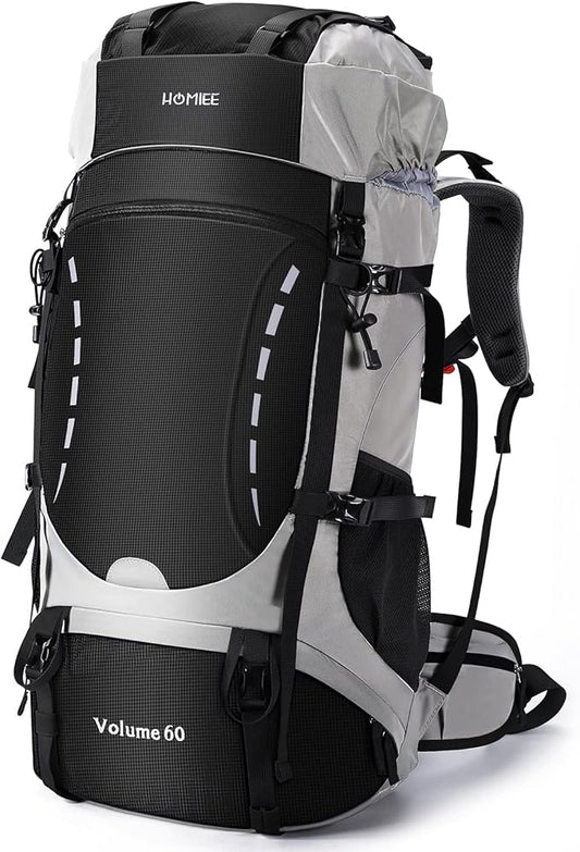 HOMIEE 50L Hiking Backpack Travel Bag Waterproof Camping Backpack with Rain Cover Lightweight Backpacking Backpack Rucksack