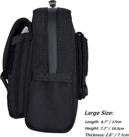 Compact Utility Gadget Pouch Tactical MOLLE Nylon Duty Belt Pouches for Police Law Enforcement Work EDC Small Tool Waist Bag for 6.1" Cellphone Outdoor Camping Hiking Organizer