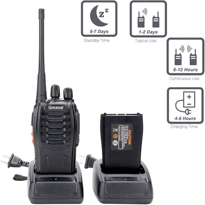 Long Range Walkie Talkies Rechargeable Two-Way Radios with Earpiece, Walkie Talkies for Adults 16-Channel UHF 400-470MHz (Pack of 6)