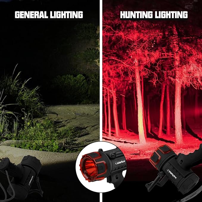 Rechargeable Spotlight Flashlights 1000 Lumen Super Bright Spot Light with 3 Modes Long Lasting Flashlight Searchlight and Flood Camping Flashlight