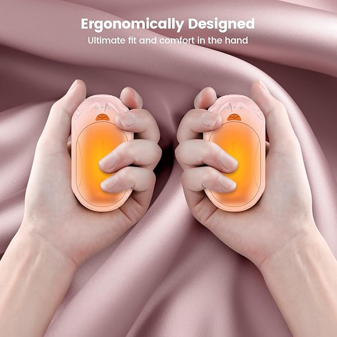 AI Hand Warmers Rechargeable 2 Pack,6000mAh Rechargeable Hand Warmer,20Hrs Long Heating Electric Hand Warmer,Portable Pocket Heater,Pocket Size Hand Warmer, Gifts for Christmas,Camping,Hunting