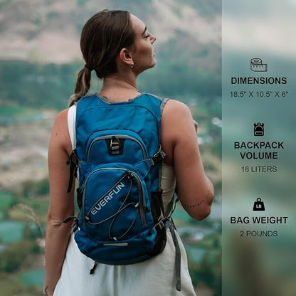 Everfun Hydration Backpack 18L with Water Bladder 2L/3L Hiking Water Backpack Women Men Lightweight Insulation Hydration Day Rucksack for Hiking, Cycling, Running, Festival, Camping