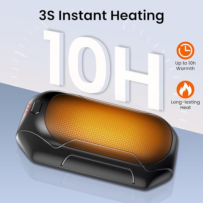 Hand Warmers Rechargeable, 2 Pack Portable Electric Hand Warmer Double-Sided Heating, Magnetic Portable Pocket Heater, Rechargeable Hand Warmer Great for Raynauds, Hunting, Camping, Men Women