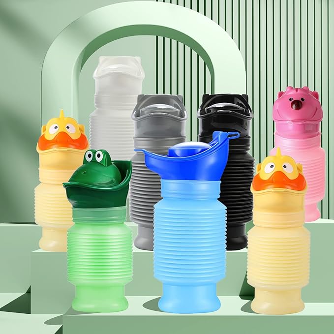 Scalable Emergency Urinal, 750ml Portable Toilet for Car, Portable Mini Outdoor Camping Travel Shrinkable Personal Mobile Toilet Potty Pee Bottle for Kids Adult