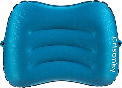 Camping Pillow - Inflatable Pillow - Travel Pillows for Backpacking & Airplane, Lumbar Support 2.0 Blow Up Pillows, Ultralight Compressible, Comfortable, Ergonomic Pillows
