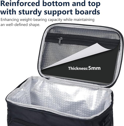 Gloppie Lunch Box for Men Women Insulated Lunch Bag Reusable Lunch Cooler Bag, Black