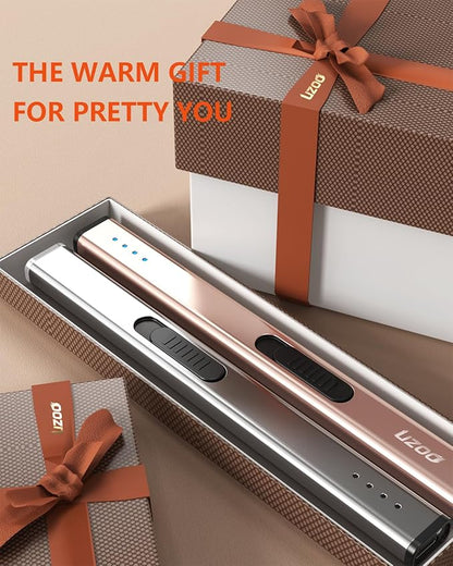 2 PCS Electric Lighter Candle Lighter Rechargeable Arc Long Lighter Flexible Neck Flameless Grill USB Lighters for Candle Aromatherapy Camping BBQ Gas Stoves (Gold)