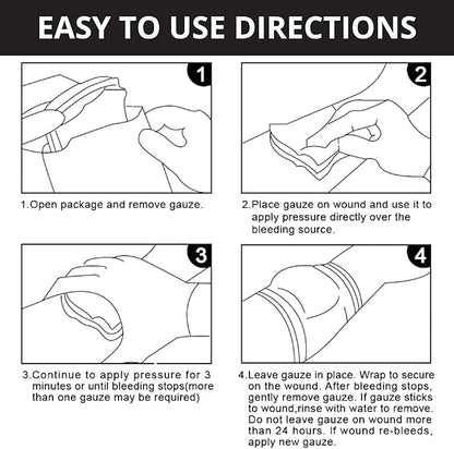 First Aid Advanced Quick Clotting Combat Gauze - Flexible Hemostatic Gauze - to Stop The Bleed kit Faster with Quick Clotting - Survival Kit Supplies - 3" x 12.5' - Pack of 2