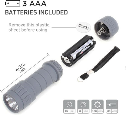 10-Pack Professional Outdoor Mini Flashlights Set, Super Bright 100 Lumen LED Flashlights for Kids, Small Flashlights Pack with 30-Piece AAA Dry Batteries Included