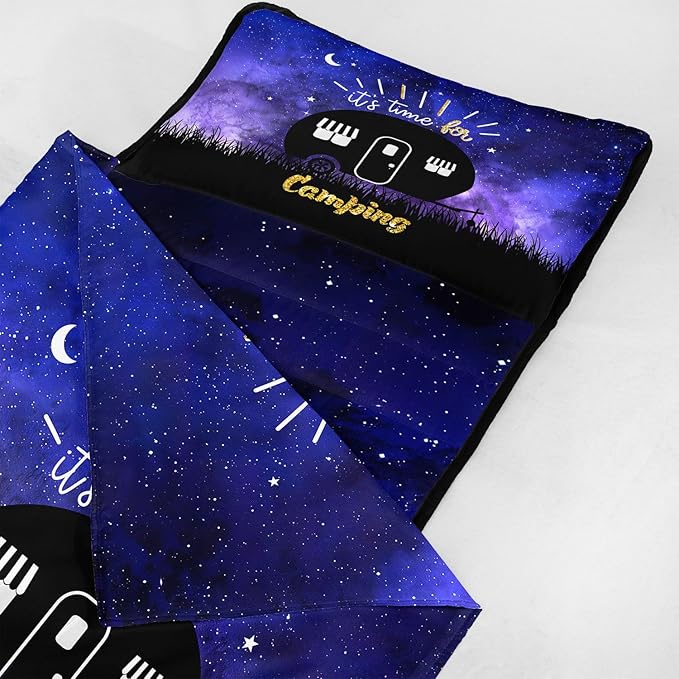 Space Nap Mat - Space Ship Galaxy Sleeping Bag with Removable Pillow - Daycare and Sleepovers Preschool Kindergarten Bedding Set for Kids Toddler Boys Girls