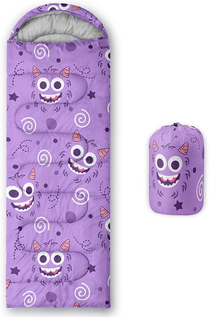 Kids Sleeping Bag for Boys Girls,Cute Puppy Print-Lightweight Warm Portable Outdoor Indoor-Waterproof Cold Weather Resistant Sleeping Bag for Camping Hiking