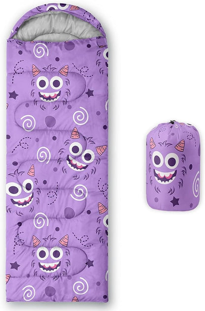 Kids Sleeping Bag for Boys Girls,Cute Puppy Print-Lightweight Warm Portable Outdoor Indoor-Waterproof Cold Weather Resistant Sleeping Bag for Camping Hiking
