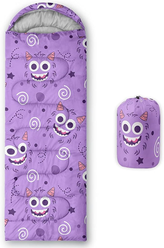 Kids Sleeping Bag for Boys Girls,Cute Puppy Print-Lightweight Warm Portable Outdoor Indoor-Waterproof Cold Weather Resistant Sleeping Bag for Camping Hiking
