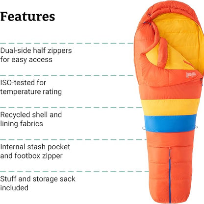 MARMOT Men's Always Summer 40° Sleeping Bag, 650 Fill Down for Camping & Backpacking