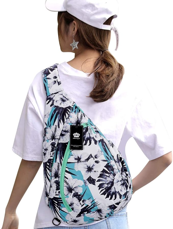 HUA ANGEL Crossbody Sling Bag for Men & Women Lightweight Waterproof Chest Shoulder Bag for Travel Hiking & Everyday Use