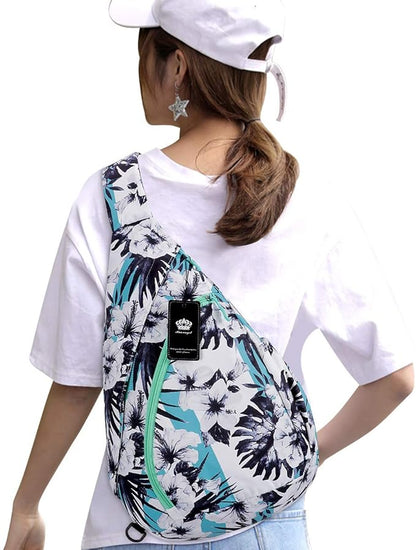 HUA ANGEL Crossbody Sling Bag for Men & Women Lightweight Waterproof Chest Shoulder Bag for Travel Hiking & Everyday Use