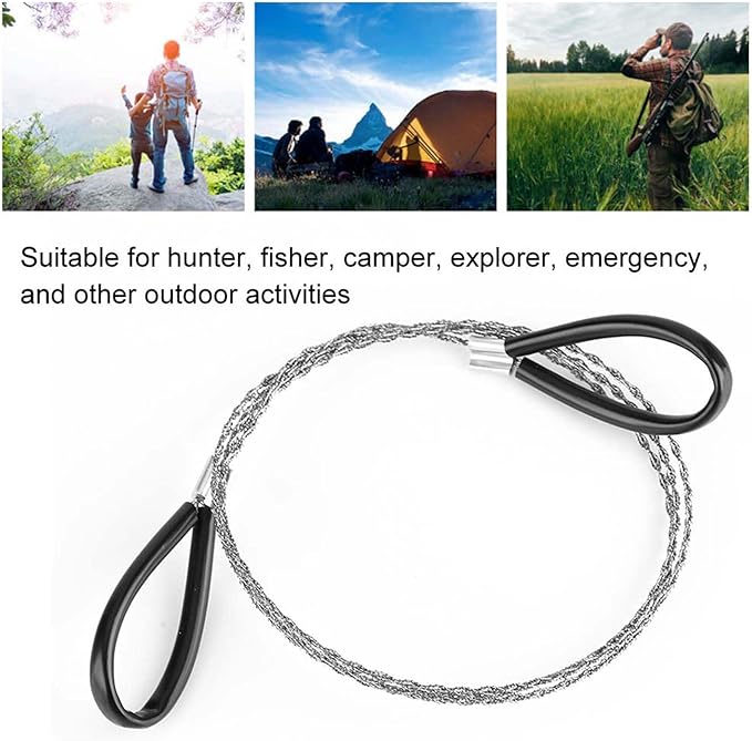 Emergency Wire, Outdoor Survival Wire Anti Rust Mini Stainless Steel with Ring Handle for Outdoor Camping Survival Tool Hunter