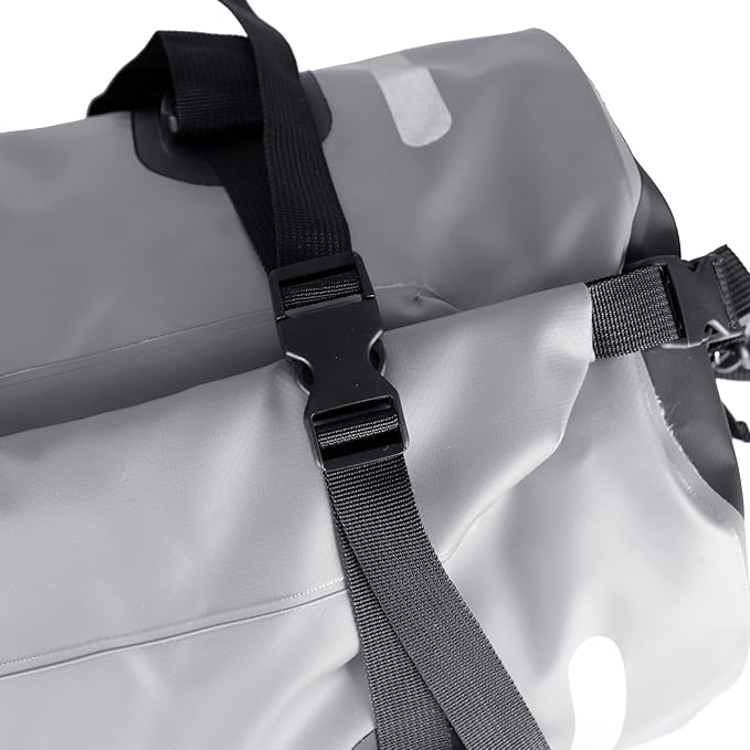 Waterproof Duffle Bag Travel Dry Bag 500D PVC for Motorcycle Tail Kayaking Rafting Boating Swimming Camping Hiking Beach Fishing (Grey, 60L)
