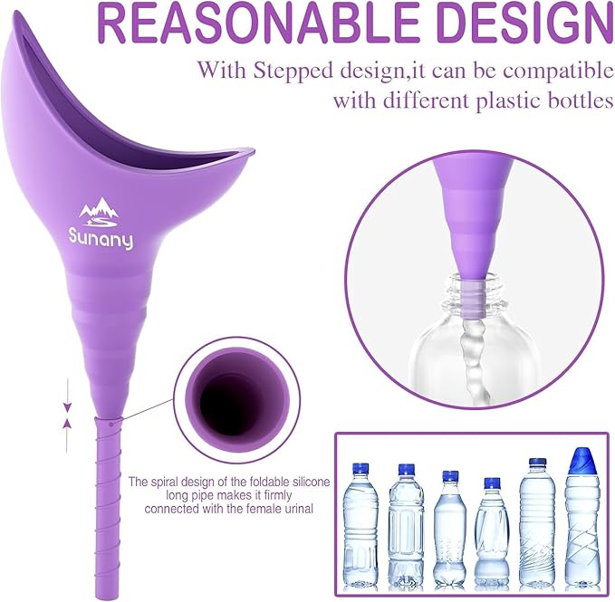 Female Urination Device, Reusable Female Urinal Silicone Women Pee Funnel Allows Women to Pee Standing Up, Portable Womens Urinal is The Perfect Companion for Camping,Outdoor,Travel