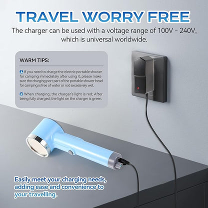 Portable Outdoor Shower, Compact Handheld Rechargeable Camping Showerhead, Camping Shower Head Nozzle for Camping, Hiking, Traveling, Washing