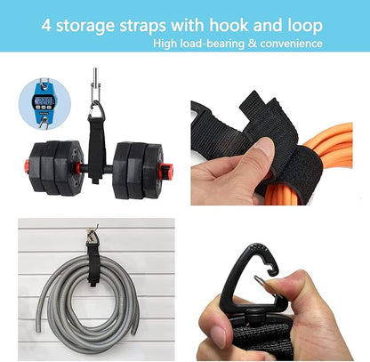 RV Hose Storage of 4 Pack, RV Accessories Storage Bag with 4 Storage Straps for Sewer Hoses/Fresh Water Hoses/Electrical Cords/Camper Tools Accessories