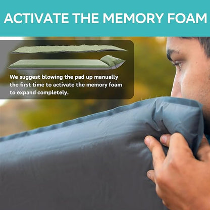 Clostnature Self Inflating Sleeping Pad for Camping - 1.5/2/3 inch Camping Pad, Lightweight Inflatable Sleeping Mat for Backpacking, Compact Ultralight Foam Camping Air Mattress for Tent, Hammock