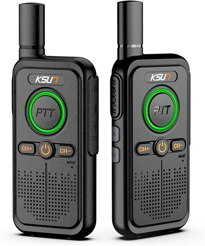 LT Plus Two-Way Radio Long Range with Access to 16 Channels NOAA Weather 4200mAh Battery Rechargeable Flash Replication Frequency Tpye-C LCD Display for Camping Walkie Talkies(Black 2 Pack)