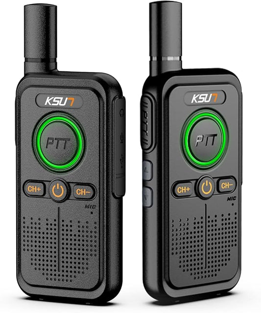 LT Plus Two-Way Radio Long Range with Access to 16 Channels NOAA Weather 4200mAh Battery Rechargeable Flash Replication Frequency Tpye-C LCD Display for Camping Walkie Talkies(Black 2 Pack)