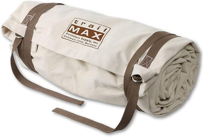 TrailMax Canvas Cavalry-Style Cowboy Bedroll; Premium Lined Sleeping Bag Cover; Durable 12oz Canvas; Comfy Flannel Liner; Winter Camping Sleeping Bed Roll; Cowboy Bed Roll for Camping