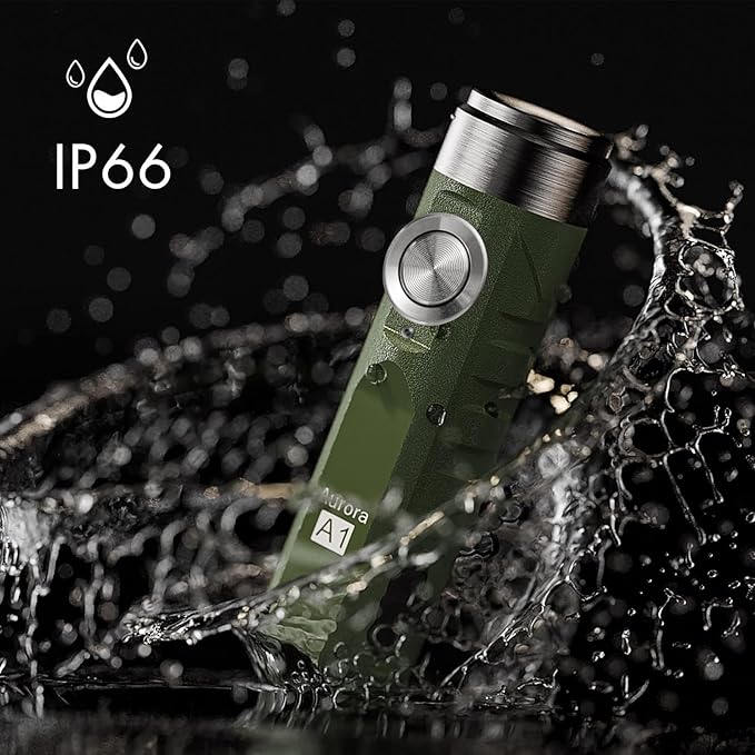 RovyVon A1 Gen 4 Rechargeable EDC Flashlight 650 Lumens Super Bright Outdoor Mini Keychain Flashlights for Everyday Carry, Camping, Thanksgiving (Military Green)