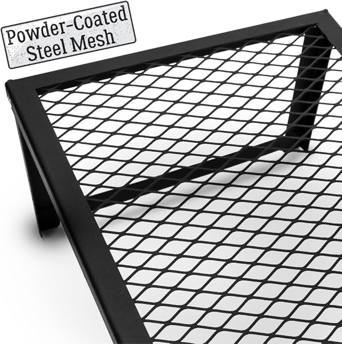 Grizzly Peak Heavy Duty Steel Mesh Over Fire Camping Grill Gate