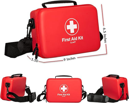 Premium First Aid Kit Travel, Waterproof with Shoulder Straps for Easy Carry - Ideal for Home, Car, and On-The-Go Emergencies