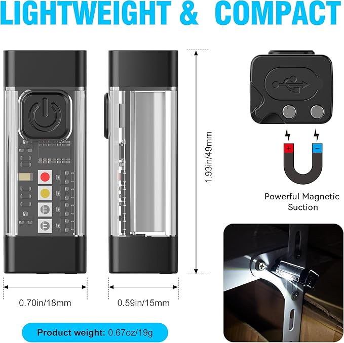 SPOMOX Mini EDC Flashlight Rechargeable with Keychain, Super Bright 700 Lumen Pocket Flashlight, Tiny LED keychain Lights with Magnetic base, USB-C Rechargeable, for Camping, Outdoors and Emergencies.