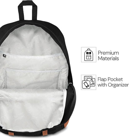 JanSport Cortlandt Laptop Backpack, Deep Juniper, 15” Laptop Sleeve-Synthetic Leather Shoulder Computer Bag with Large Compartment, Padded Straps- Rucksack for Men, Women
