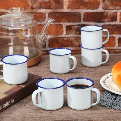 Yinder Mini Enamel Camping Coffee Mugs Metal Small Classic Portable White Campfire Mugs Bulk Vintage Cups with Handle for Coffee Tea Picnic Travel Indoor Outdoor Activities (36 Pcs,4 oz)