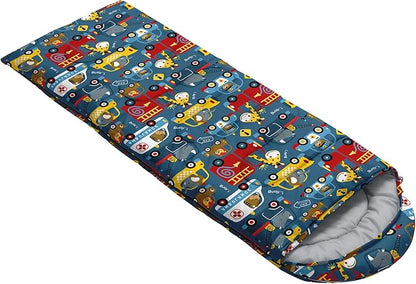 Kids Sleeping Bag for Boys Girls,Rocket Astronaut Moon Print-Lightweight Warm Portable Outdoor Indoor-Waterproof Cold Weather Resistant Sleeping Bag for Camping Hiking